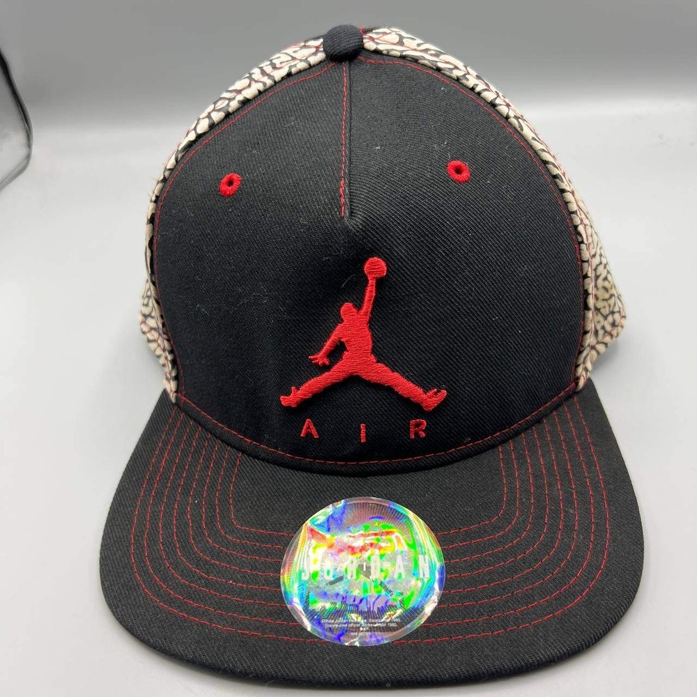 Air Jordan Hat Men Black Cement Elephant Embroidered Jumpman Snap Back Cap